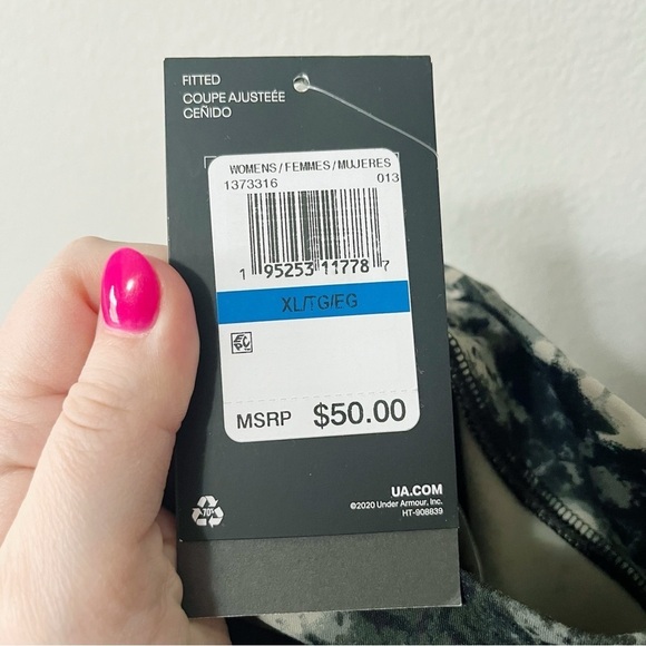 Under Armour Women's Size XL Meridian Printed High Neck Half Sleeve Cropped Top - Picture 9 of 11